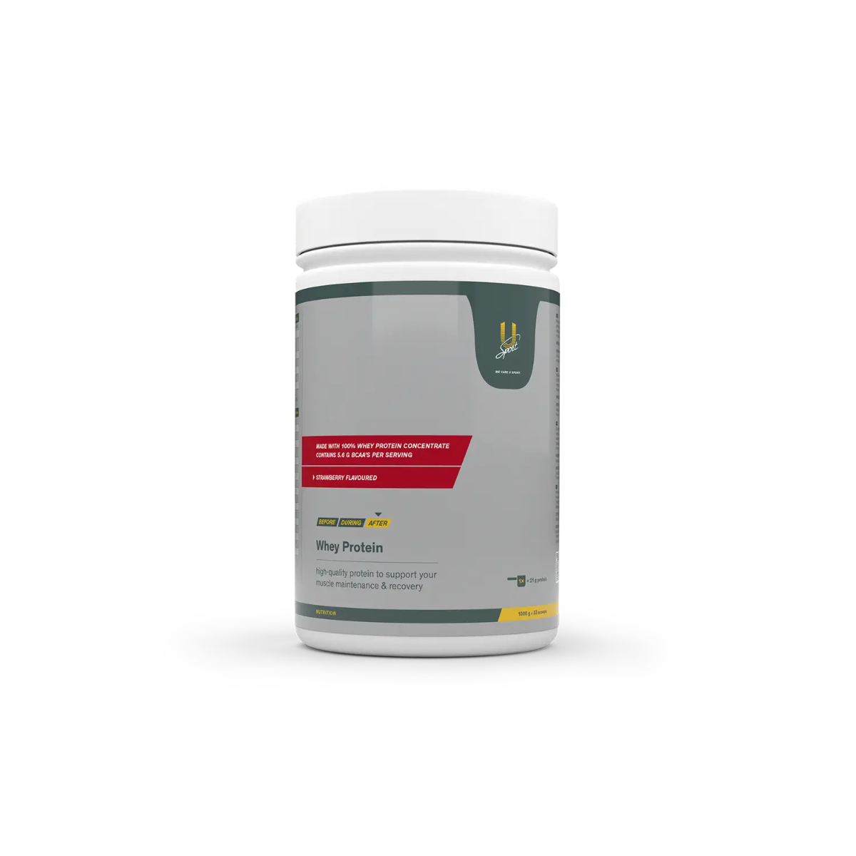 Whey Protein U-Sport eiwitpoeder 1000 gram aardbei
