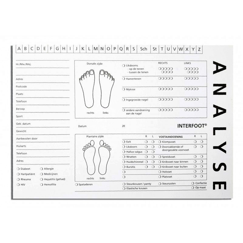 Analysekaarten 100 stuks