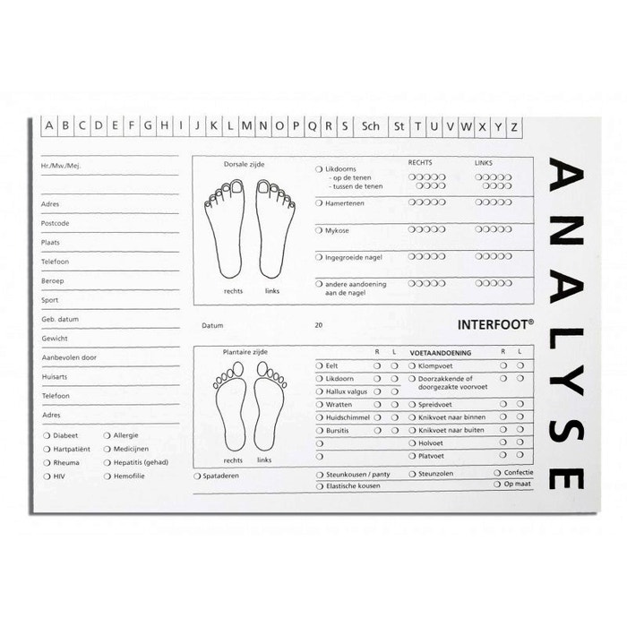 Analysekaarten 100 stuks