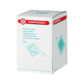NOBA Gaaskompres 5 x 5 cm 60 stuks