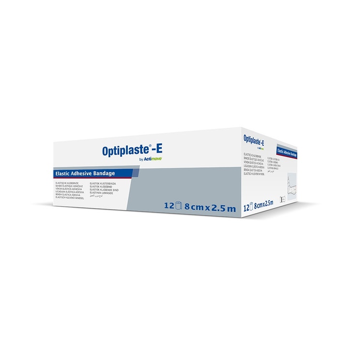 Optiplast Optiplast-E 8 cm x 4,5 m 12 stuks | Huidklevend windsel | Sportbase